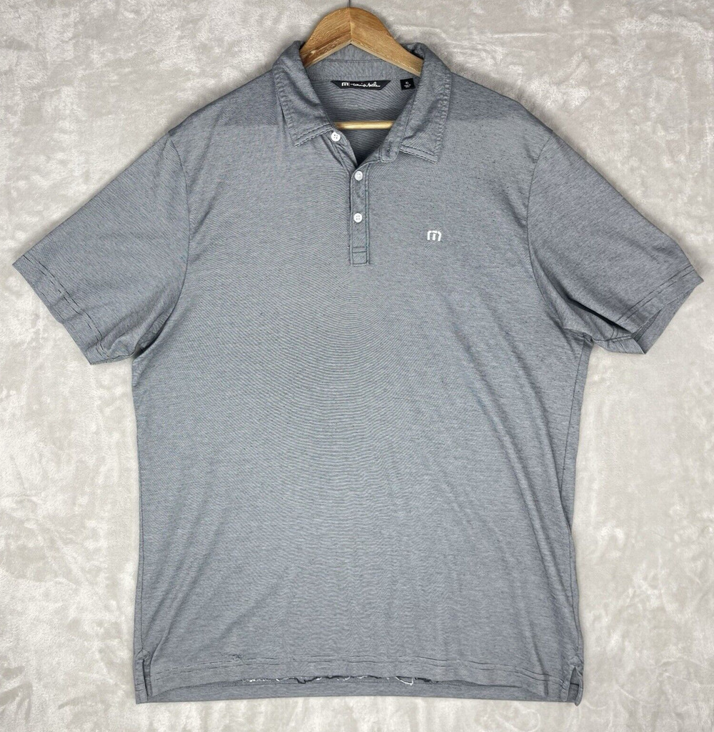 Travis Matthew Polo Shirt Men's XL Micro Stripe Pima Cotton Performance Golfcore